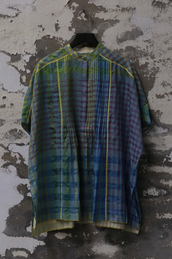 EKA 25 Spring/Summer Front Stand Collar Splicing Top EKA-SS/25/08/ZEAL-MULTICOLOR